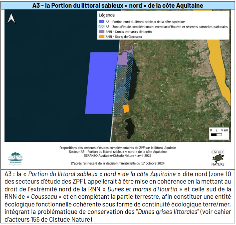 A3 : Portion de littoral sableux "nord" de la côte Aquitaine