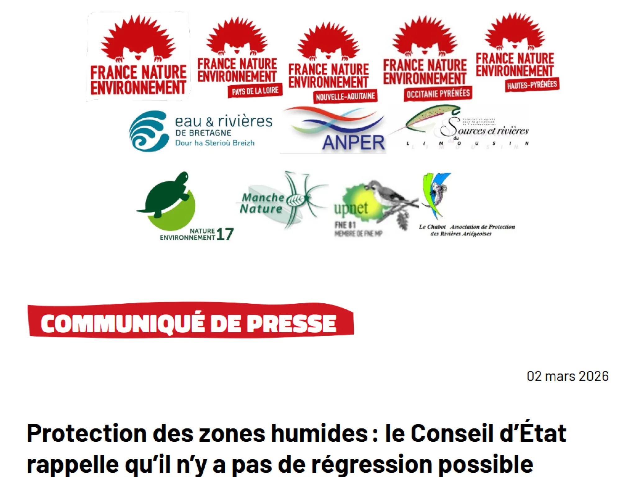 Logo des associations participantes à l'action en justice